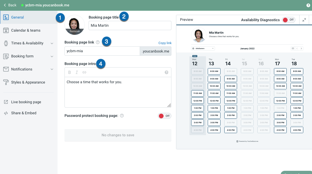 Set up a booking page for an individual – YouCanBookMe