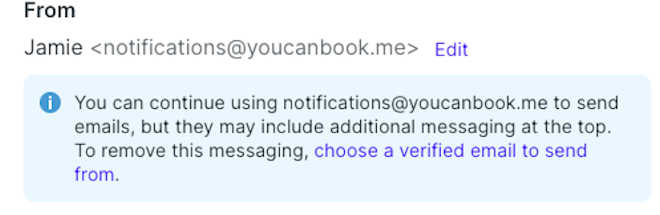 Choose verified email