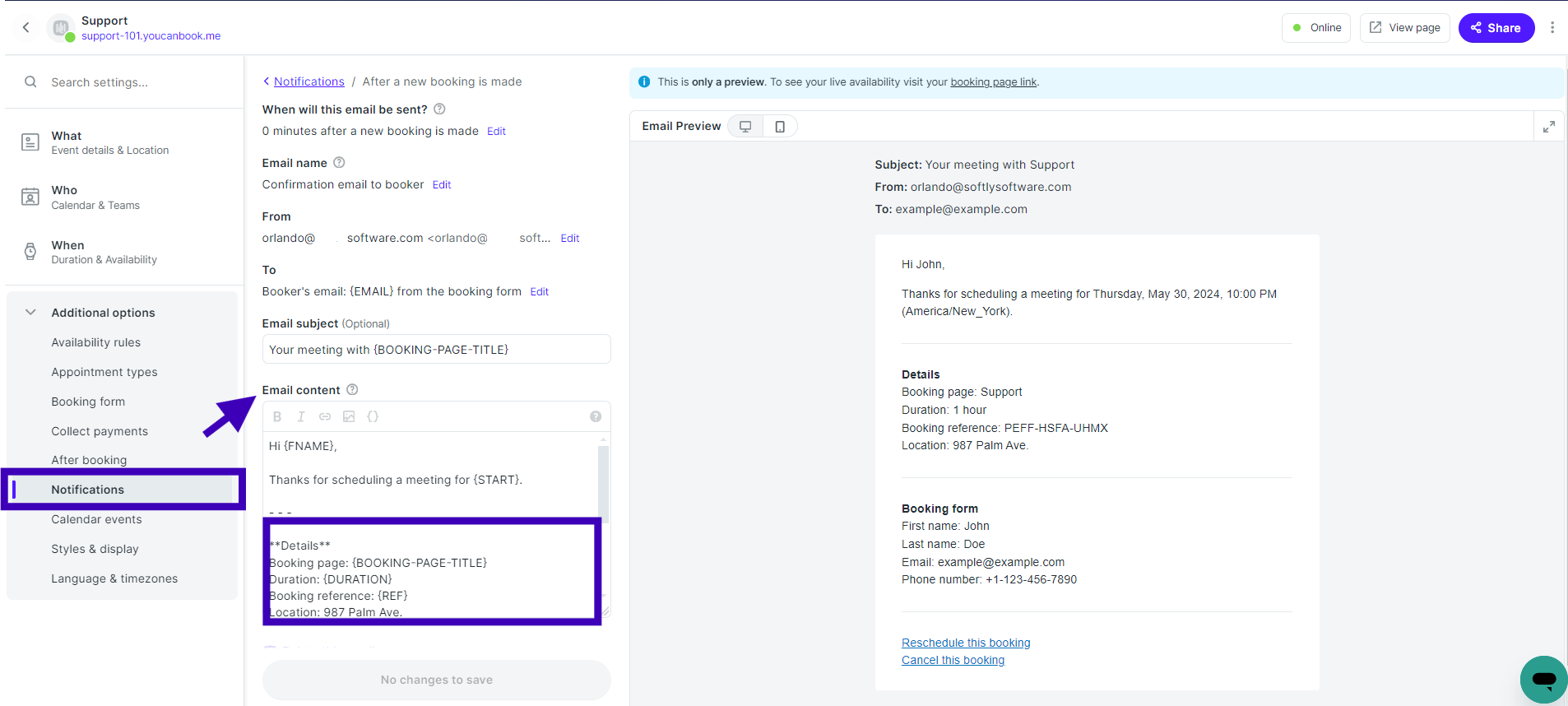 Customize confirmation email based on booking form questions.png
